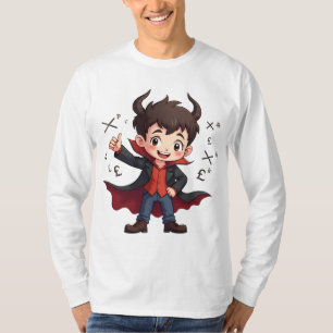 Funny Math Teacher Cartoon – Devilish Educator  T-Shirt