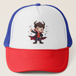 Funny Math Teacher Cartoon – Devilish Educator Trucker Hat