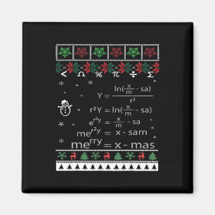Funny Math Teacher Christmas Merry Xmas In Math Eq Magnet