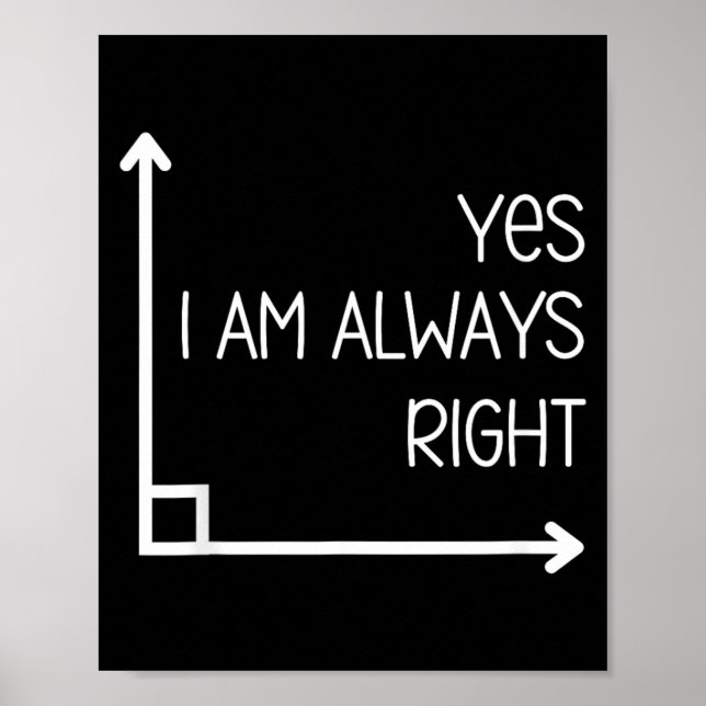 Funny Math Teacher Geometry Angle Pun Im Right Poster (Front)