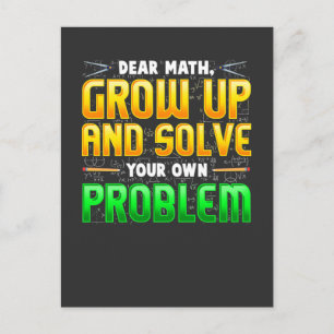 Funny Math Teacher Homework Mathematics Problems Postcard
