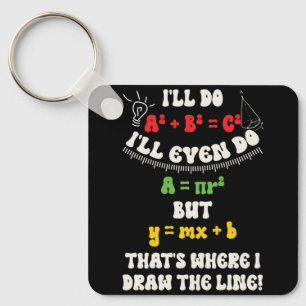 Funny Math Teacher Joke Quotes That's Where I Draw Keychain