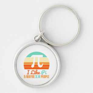 Funny Math Teacher March 14th Pi Day Merch I Like Keychain