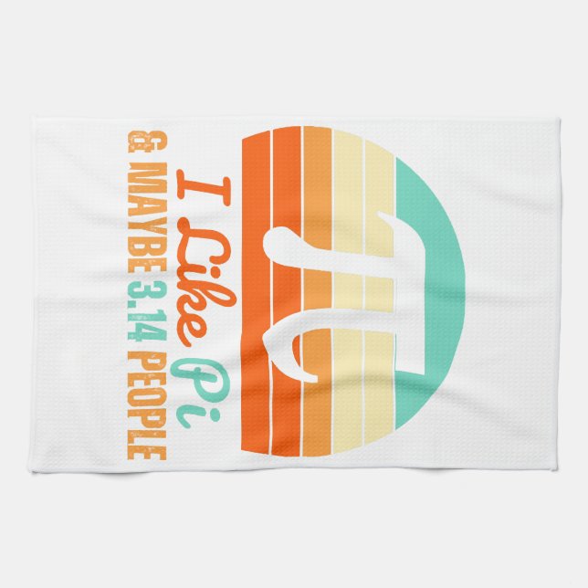 Funny Math Teacher March 14th Pi Day Merch I Like  Kitchen Towel (Horizontal)