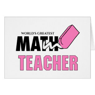 Funny Math Teacher Pink Eraser