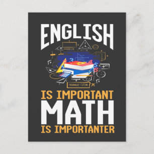 Funny Math Teacher Struggle English Problems Postcard