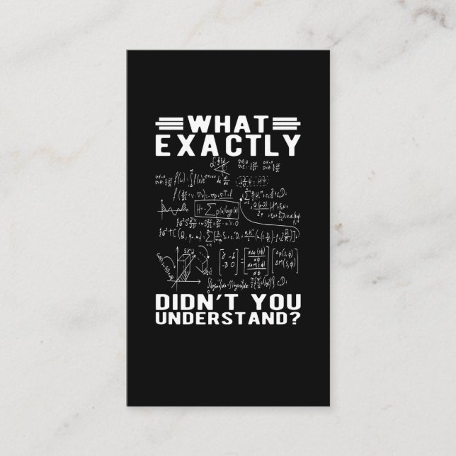 Funny Mathematician Physicis Teacher Science Nerd Business Card (Front)