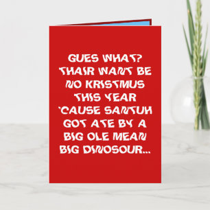 Funny Mean Sister or Brother Christmas Card