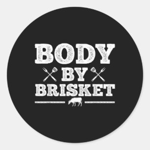 Funny Meat Grilling Art For Men Women Bbq Grill Me Classic Round Sticker