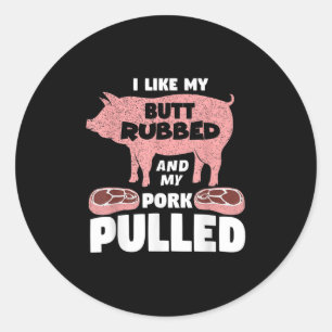 Funny Meat Lover Gift For Dad Outfit For Bbq Party Classic Round Sticker