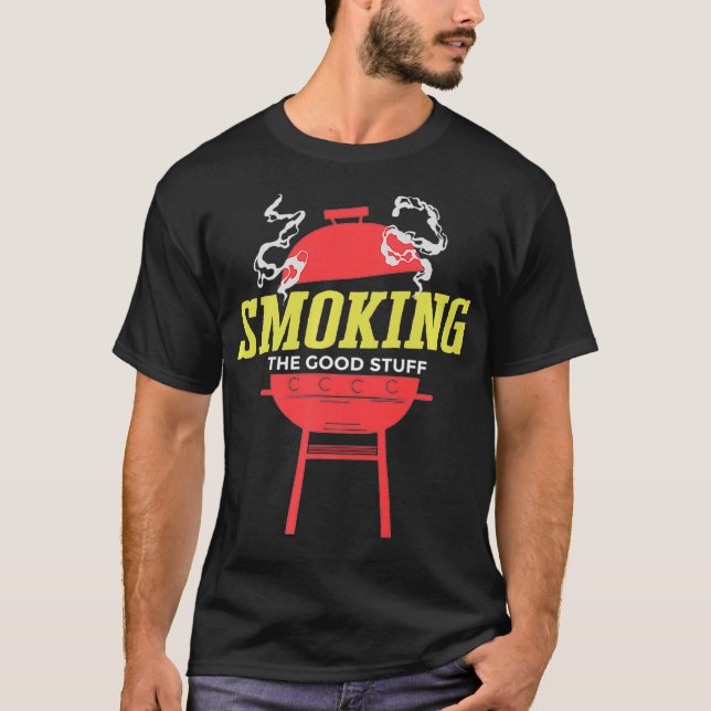 Funny Meat Smoking Artwork For A Barbeque Grill Ch T-Shirt (Front)