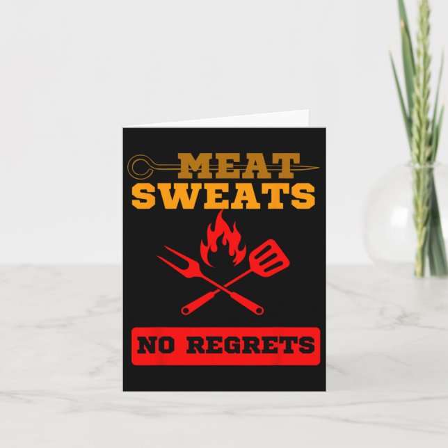 Funny Meat Sweats No Regrets  Card (Front)