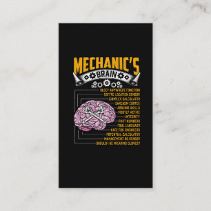 Funny Mechanic Brain Workshop Garage Hobbyists Business Card