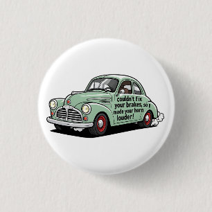 Funny mechanic car couldn't fix brakes horn louder 1 inch round button