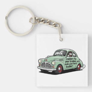Funny mechanic car couldn't fix brakes horn louder keychain