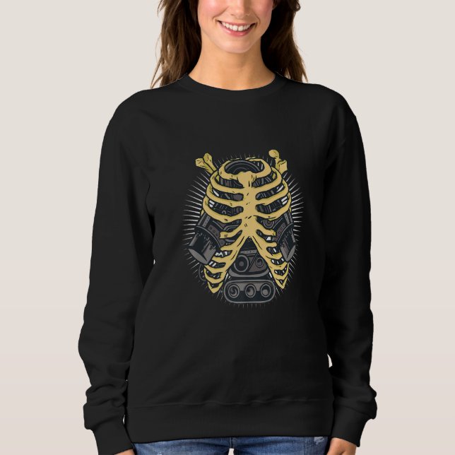 Funny Mechanic Car Engineer Skeleton Mechanics Fat Sweatshirt (Front)