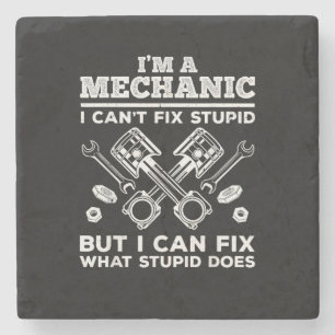 Funny Mechanic for Men Dad Car Auto Diesel Automob Stone Coaster