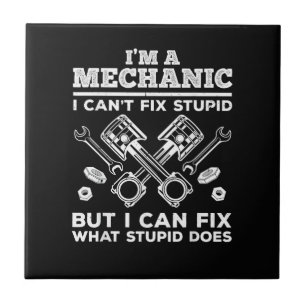 Funny Mechanic for Men Dad Car Auto Diesel Automob Tile