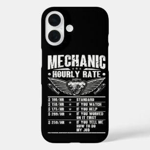 Funny Mechanic Hourly Rate Auto Car Mechanic Labou iPhone 16 Case