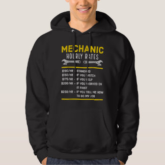 Funny Mechanic Hourly Rate Hoodie
