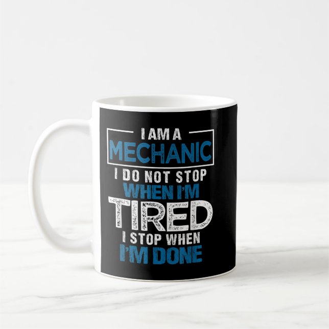 Funny Mechanic Humour Graphic Design Coffee Mug (Left)