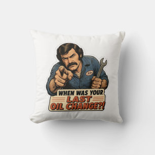 Funny Mechanic Oil Change Car Meme Throw Pillow