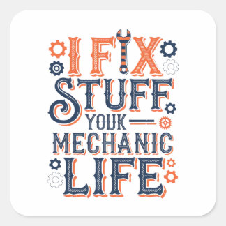 Funny Mechanic Shirt Gift for Car Mechanic Dad  Square Sticker