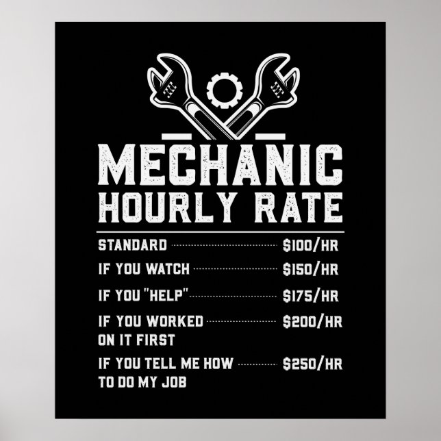 funny mechanic word art work poster (Front)