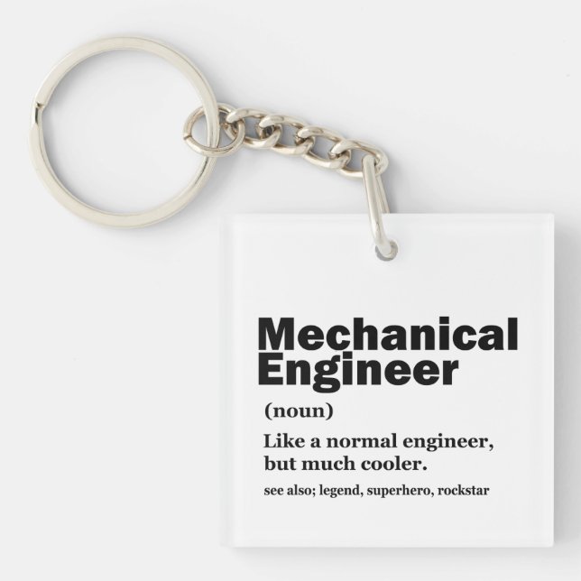 Funny Mechanical Engineer Definition Engineering Keychain (Front)
