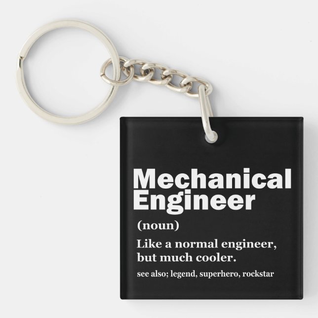 Funny Mechanical Engineer Definition Engineering Keychain (Front)