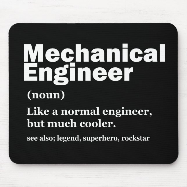 Funny Mechanical Engineer Definition Engineering M Mouse Pad (Front)