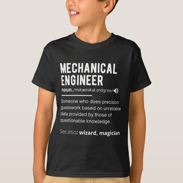 Funny Mechanical Engineer Definition Engineering  T-Shirt (Front)