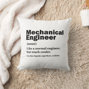 Funny Mechanical Engineer Definition Engineering Throw Pillow