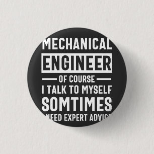 Funny Mechanical Engineer Gift 1 Inch Round Button