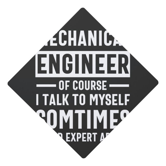 Funny Mechanical  Engineer Gift Graduation Cap Topper (Front)