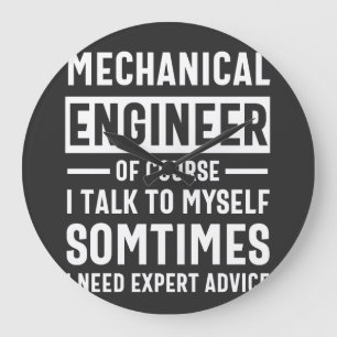 Funny Mechanical  Engineer Gift Large Clock