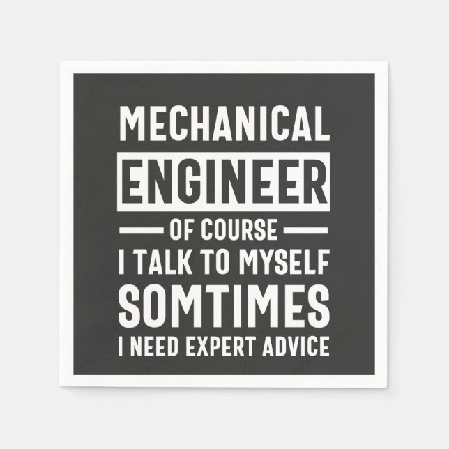 Funny Mechanical  Engineer Gift Napkin (Front)