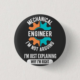 Funny Mechanical Engineer, Mechanical Engineering 1 Inch Round Button