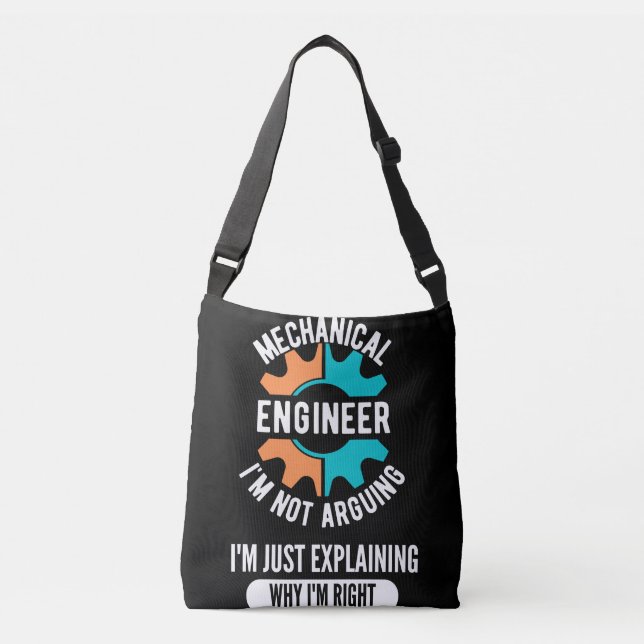 Funny Mechanical Engineer, Mechanical Engineering Crossbody Bag (Front)