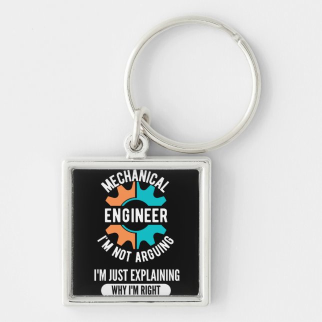 Funny Mechanical Engineer, Mechanical Engineering Keychain (Front)