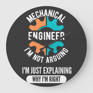 Funny Mechanical Engineer, Mechanical Engineering Large Clock