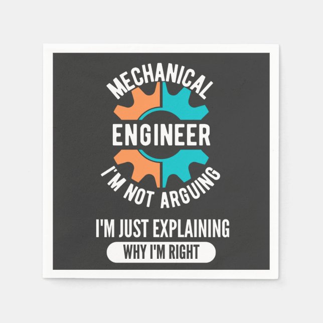 Funny Mechanical Engineer, Mechanical Engineering Napkin (Front)