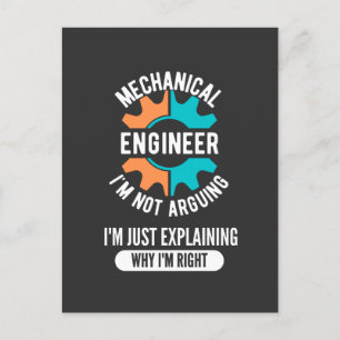 Funny Mechanical Engineer, Mechanical Engineering Postcard