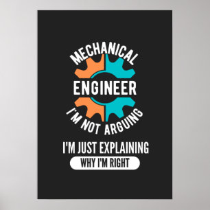 Funny Mechanical Engineer, Mechanical Engineering Poster