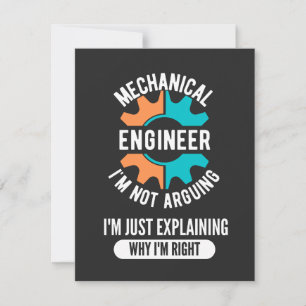 Funny Mechanical Engineer, Mechanical Engineering Thank You Card