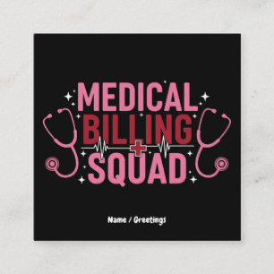 Funny Medical Billing Squad Proud Specialist Gift Square Business Card