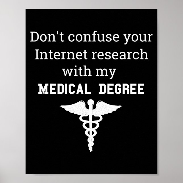 Funny Medical Degree Gift Don't Confuse Internet R Poster (Front)