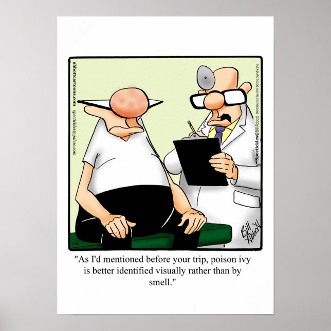 Funny Medical Humour Poster Gift Poison Ivy (Front)
