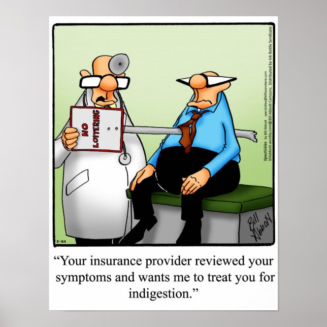 Funny Medical Insurance Humour Poster (Front)