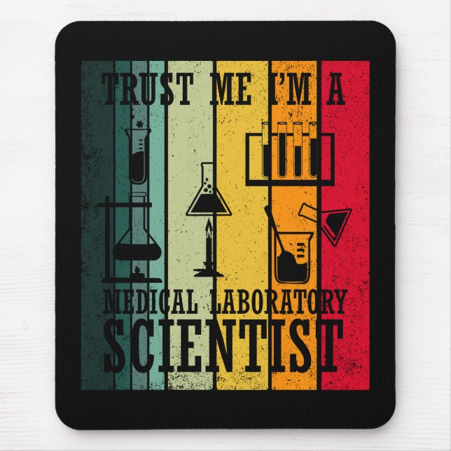 Funny medical lab tech scientist humour laboratory mouse pad (Front)